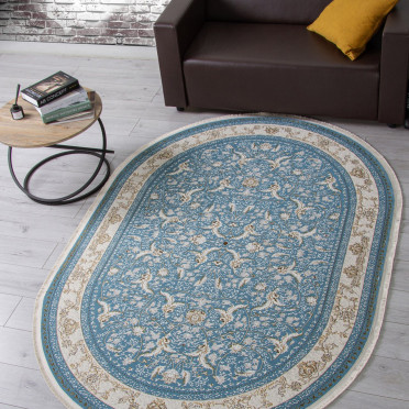 Ковер M101B - BLUE / BLUE - Овал - коллекция ZARINA