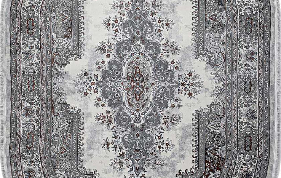 Турецкий ковер Regnum 37662B OVAL BLUE / L.GREY