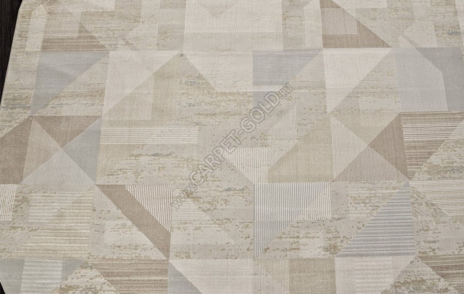 Ковер F416AD - BEIGE / L.BROWN - Овал - коллекция AFINA
